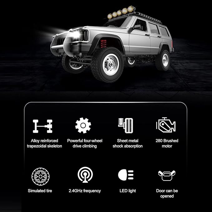 GoolRC RC Rock Crawler 1:12 Scale Remote Control Car 2.4Ghz 4WD Off Road RC Truck All Terrains Climbing Vehicle RC Car Gifts for Adults Include 2 Batteries (Blue)