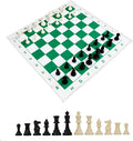 Chess Set with Green &amp White 19.7x19.7 Foldable Board 3 Non-Weighted Standard Pieces Portable Travel Chess Game for Kids &amp Beginners Classic Strategy Set with Storage Bag