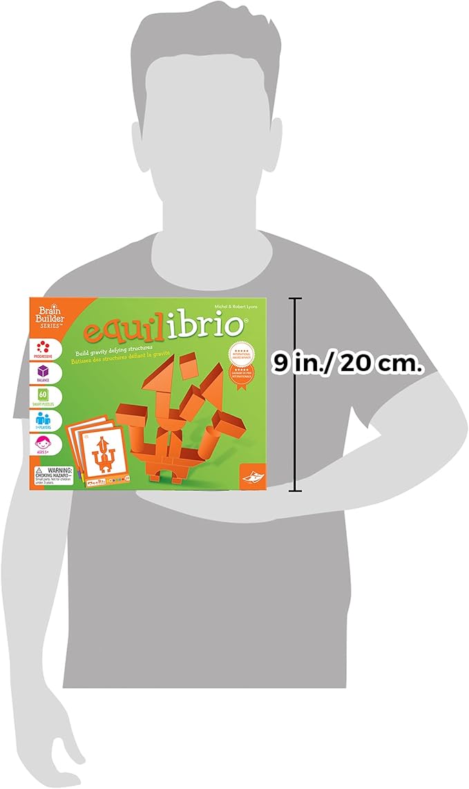 FoxMind Games: Equilibrio Spatial Logic and Dexterity Game Build Gravity Defying Structures 60 Smart Puzzles to Work Through 6 Levels of Complexity Develops STEM Skills 1+ Players for Ages 5+