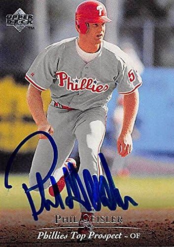 Sports Memorabilia Autograph Warehouse 244676 Phil Geisler Autographed Baseball Card - Philadelphia Phillies FT 1995 Upper Deck Top Prospect - No. 132