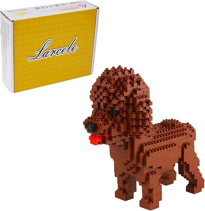 Larcele Micro Dog Building Blocks Set Mini Pet Building Toy Bricks950 Pieces KLJM-02 (Poodle)