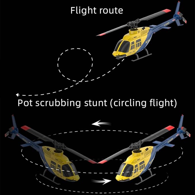 RC ERA A60 Helicopter - Remote Control Helicopters for Adult 1/42 Sacle 2.4G 4CH Gyro Stabilized Aircraft with Altitude Hold &amp Optical Flow3D Stunt Drone (Yellow)