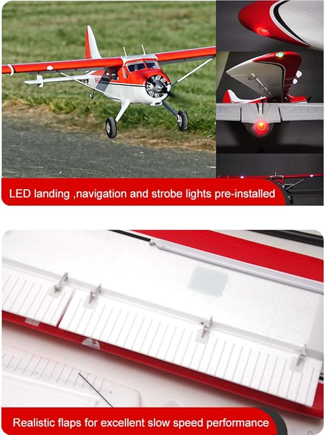 Fms Rc Plane 6 Channel Remote Control Airplane Beaver V2 2000mm (78) Wingspan with Flaps LED Water Plane Seaplane Without Float Rc Planes for Adults PNP (No Radio Battery Charger)