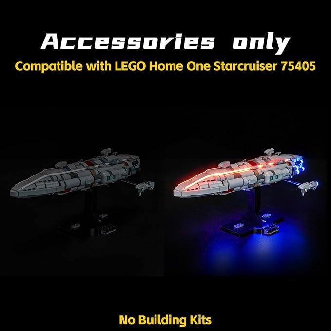 BrickBling LED Light Compatible with Lego Home One Starcruiser Creative Lighting Kit Compatible with Lego 75405-No Model Included