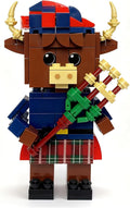 Highland Cow Building Blocks Set Collectible Animal Building Toy Creative Scottish Cow Bagpiper Brick Set for Adults &amp Kids (Age 3+) DIY Home Office Decor STEM Education-Gift Ideas