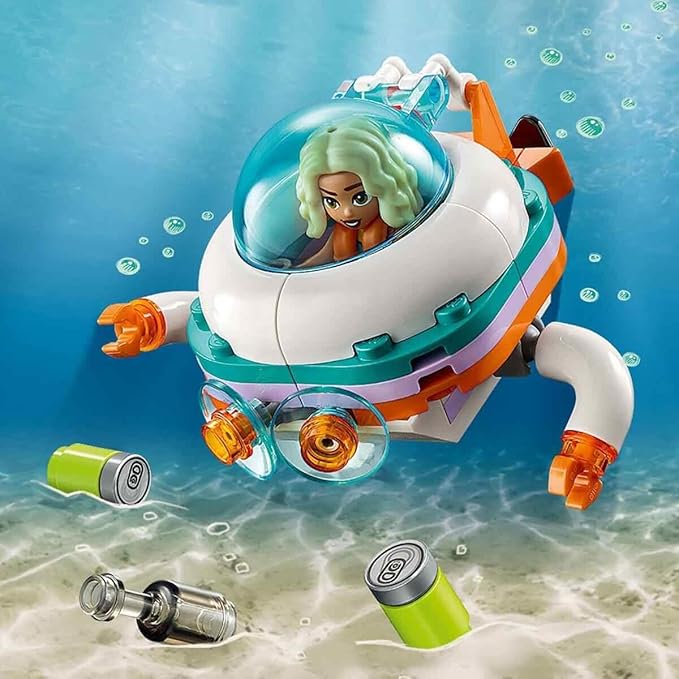 Lego 41734 Friends Sea Rescue Boat Set Animal Rescue Toy with Dolphin Animal Figures and Submarine Gift for Children Girls and Boys from 7 Years Eco Learning Toy