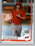2019 Topps Pro Debut #191 Nolan Gorman RC Rookie Johnson City Cardinals MLB Baseball Trading Card