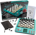 Electronic Chess Set for Kids &amp Adults- Grandmaster Game w Smart Computer Teaching Coach 100 Preset Lessons Beginner to Expert - 12 Modes 30 Skill Levels Why? Button + 8 Bonus Games Inc Checke