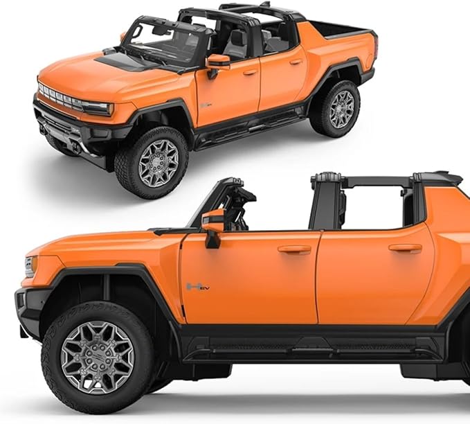 1/16 RC Raing Car for Hummer EV Remote Control Alloy Car with Crab Walking Model 4.8V 600mAh Vehicle Adult Collectible (1/16 Orange)