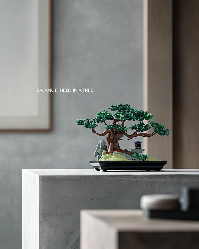 Nifeliz CHAN Bonsai Tree Building Set Artificial Plant Model Toy for Desk or Home Decor Peaceful Gift Idea for Adults and Nature Lovers (733 PCS NF10322)