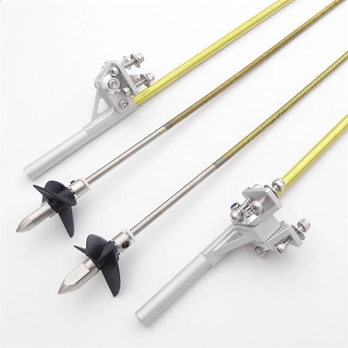RC Boat 4mm 350mm Flexible Shaft CW CCW Drive Cable Shaft Strut Mount 36mm Propeller for RC Boat Speed Mono V Oval Catamaran(LH and RH)