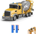 RC Cement Mixer Toy Truck for Boys - 6 Channel Remote Control Construction Toys with 2 Rechargeable Batteries 1:24 Auto Demo 360 Degree Stirring Vehicles with Lights for Kids