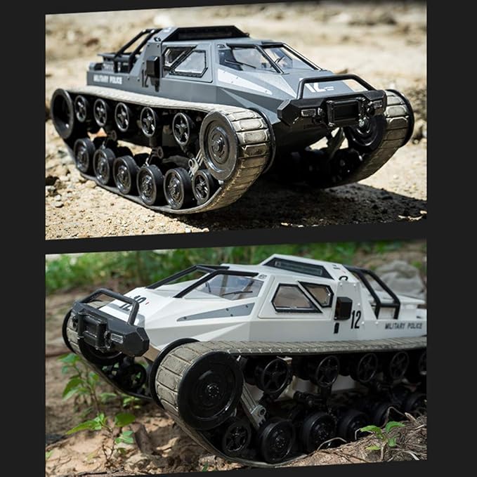 GoolRC RC Tank Car 1/12 Scale 2.4GHz Remote Control Tank 360?Rotating Off-Road RC Crawler Military Vehicle with Rechargeable Battery Gifts for Adults (Black)
