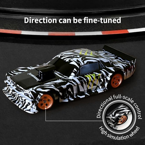1:43 Mini RC Drift Car 2.4GHz RTR Full Proportional Remote Control Cars 4WD High Speed Racing Lights Kit and Racing Tires (4301-1)