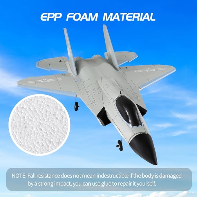 FX9631 4CH Outdoor Remote Control Airplane Brushless Single Duct Fixed Wing RC Aircraft Dual Battery Six-axis Gyro RC Plane Drone Easy to Fly Electric Gift for Beginners