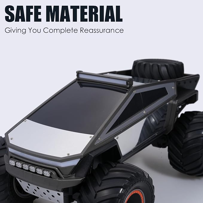 RC Cybertruck Remote Control Car 1:12 Scale RC Cars for Adults 2.4GHz All Terrain Off Road RC Pickup Truck with Lights Music and 2 Batteries Christmas Birthday Gift