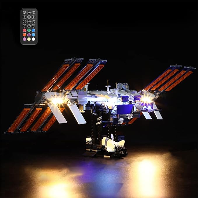 LED Light Kit (Remote Control) Compatible with Lego International Space Station - Lighting Set for Ideas 21321 (Model Set Not Included)