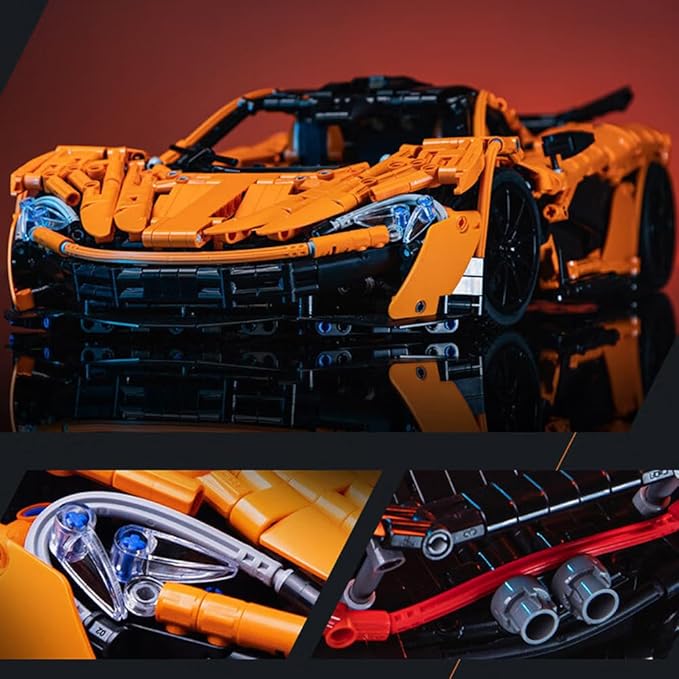 Super Sport Car 1:10 Scale Building Block Kit for Adults Collectible Model with V8 EngineMOC Car Gift for Kids/Adult Collections Enthusiasts（3617Piece）