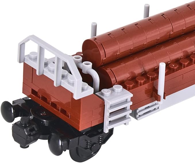 6IN1 City Freight Train Car Building Set DIY Toys for Teens and Adults Compatible with Lego 630 Building Accessory (Timber Cart)