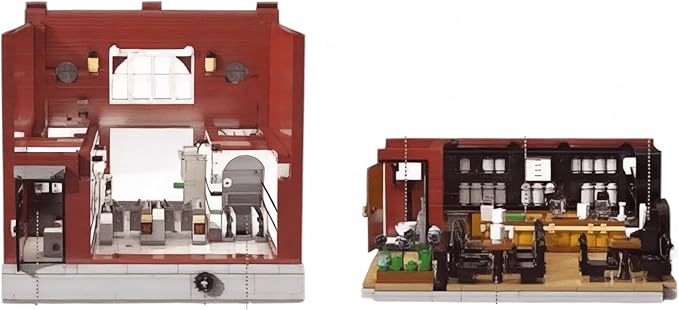 General Jim's London Underground Brickadilly Circus Two Floor 1836 PieceCity Modular Building Block Brick Street View Model Toy Set - for Teens and Adults