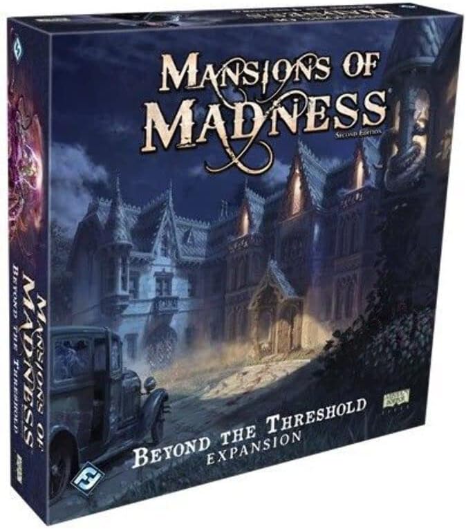 Mansions of Madness Beyond the Threshold Expansion - New Investigators and Monsters! Cooperative Mystery Game Ages 14+ 1-5 Players 2-3 Hour Playtime Made by Fantasy Flight Games