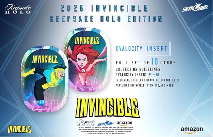 2025 Invincible Season 1 Keepsake Holo Breaker Box Breakers Edition 2 Packs Per Box Holo Mirror Cards Relics Case-Based Inserts 600-Card Checklist