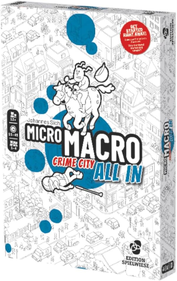 MicroMacro: Crime City - All in | Murder Mystery and Detective Game | 16 Search and Find Detective Cases | Cooperative Board Games for Teens and Adults | Ages 12+ | 1-4 Players | 15-45 min