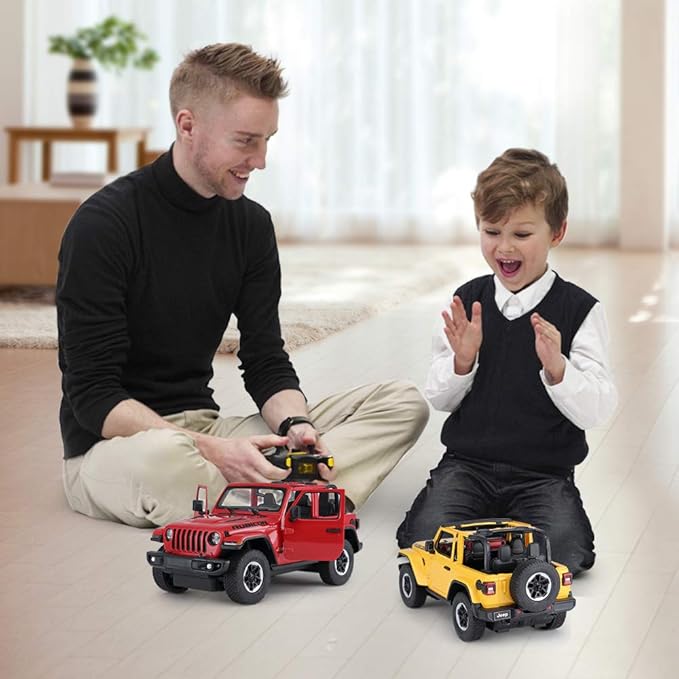 RASTAR Off-Road Remote Control Car 1:14 Jeep Wrangler JL RC Off-Road Racing Vehicle Toy Car for Kids Adults Spring Suspension/Door Open 2.4Ghz RED