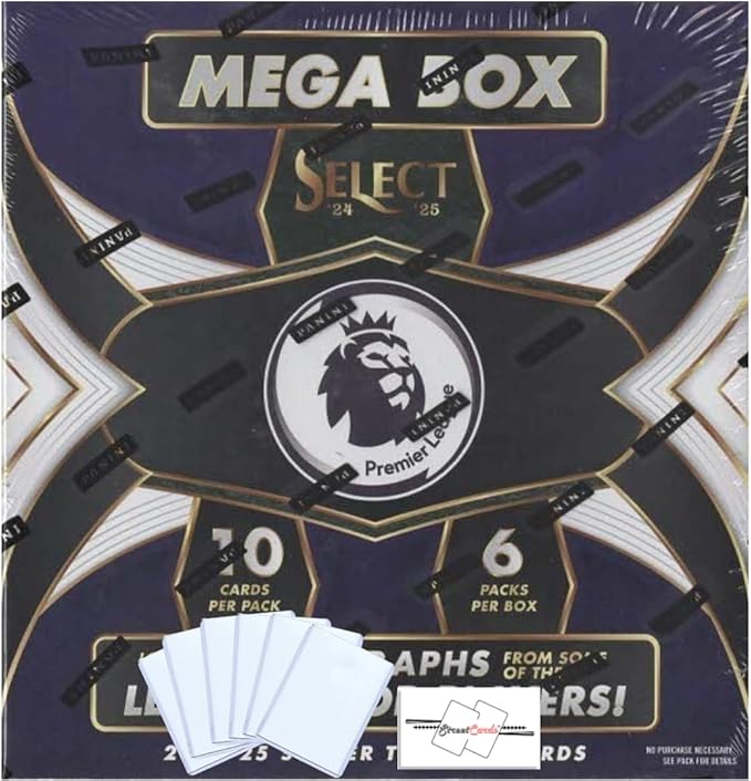 2024-25 Select Premier League Soccer EPL Mega Box with 60 Trading Cards + 6 Toploaders Magnet!