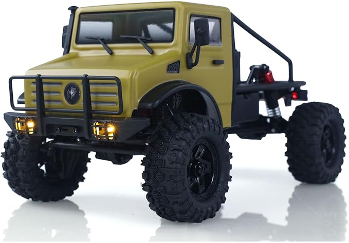 CR18P V3 THunter 1/18 RC Climbing Car 2.4G Wireless Control 4WD Rock Crawler Car Brushless Motor ESC RTR LED Lights Hobby Grade Model for Adult(Matte Sand)