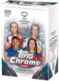 2023-24 Topps Chrome Women's UEFA Champions League Factory Sealed Blaster Box (3 Aqua Prism Refractors) - Look for exciting players like Lindsay Horan Aitana Bonmati and Alexia Putellas