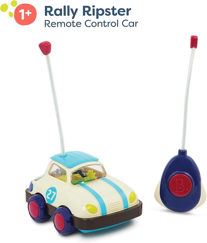 B. toys – Rally Ripster – Remote Control Car – RC Car for Toddlers Kids – Light – Up Toy Car – Toy Vehicle – 12+ Months
