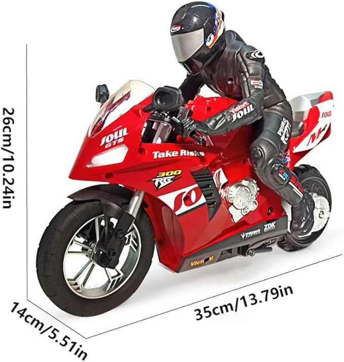 Remote Control Motorcycle High Speed Self Balancing Single Wheel Stunt RC 1/6 Scale 360 Rotating LED Flashlight Toy Best Xmas Gift for Boys &amp Girls Blue