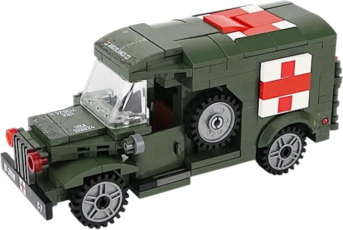 General Jim's Military Building Blocks US Army Ambulance WW2 (World War 2) Brick Building Vehicle - Military Ambulance Building Blocks Set for WWII or Brick Building Enthusiasts