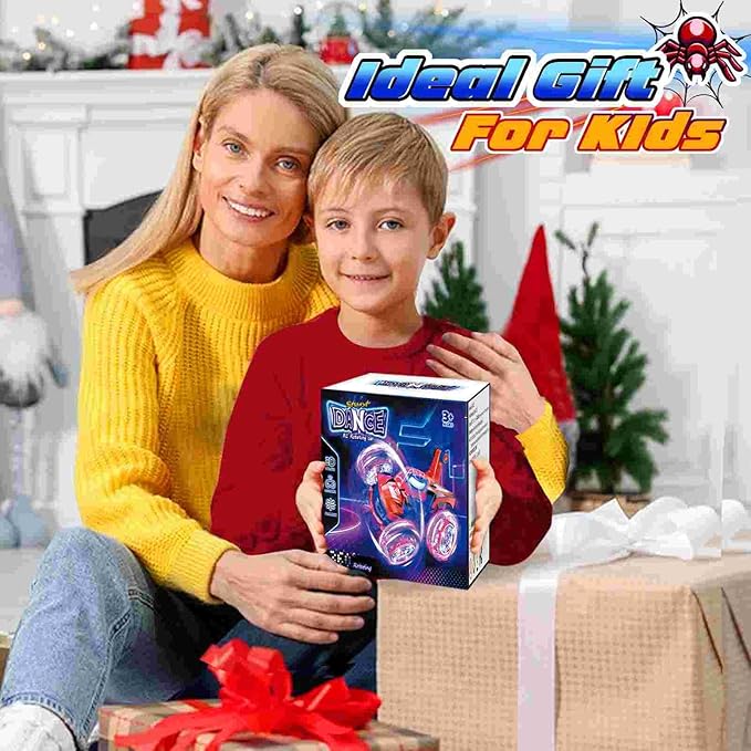 Kids Toys Spider RC Car for Boys 4-7 - Cool Spider Monster Remote Control Crawler Toy 360° Flip Fast Stunt &amp 4WD Light Up Wheel - Fun Boy Gift Idea for Birthday Chirstmas Stuff Age 3 4 5 6 7 8