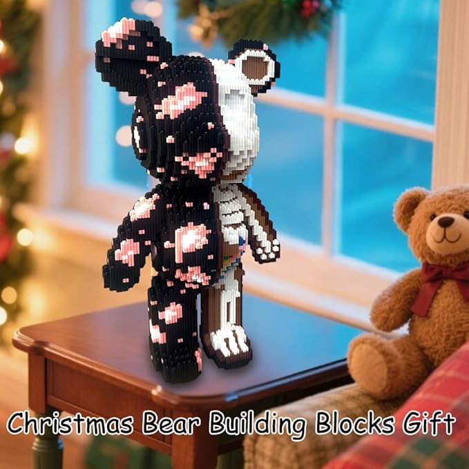 Building Blocks Animal Graffiti Skeleton Bear Micro Gift for Adults and Kids（6880PCS）
