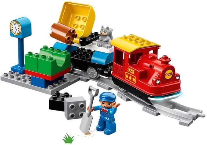 LEGO DUPLO Town Steam Train Set - Battery Powered Remote Control Train Toys for Toddlers - Learning Toy for Boys Girls and Kids 2-5 - Gifts for Birthdays &amp Holidays - 10874