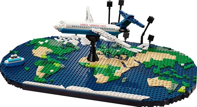 Lego Family Holiday Memories Adult and Teenage Building Kit World Map for Crafts Photo Holder Home Accessory Cute Family Activity Gift for Travelers Him and Her 41838