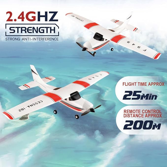 F949 RC Plane 3CH 2.4Ghz Remote Control Airplane EPP 3D6G RTF RC Airplane for Beginners Easy to Fly RC Glider with 2 Batteries Propellers Landing Gear (2BSL)