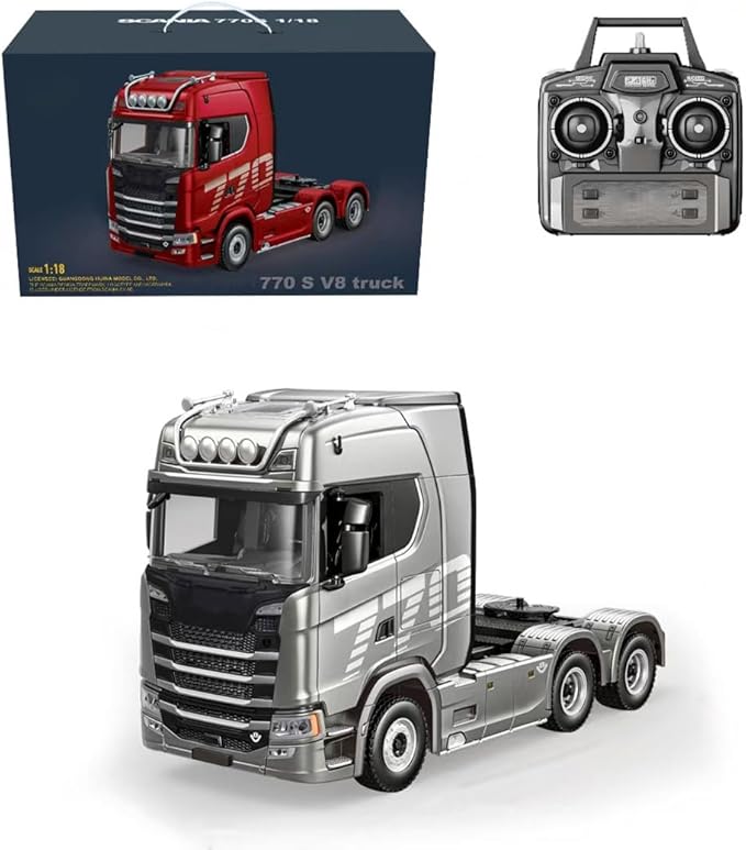 1/18 Scale 770S Heavy Duty RC Semi Truck RC Tractor Truck with Rear Wheel Drive Collectible Model with High Speed Performance