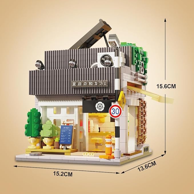 CaDA Master C66007W Summer Breeze Coffee Shop Construction Building SetMOC Japanese Coffee House City Buildings with Lights768PCS Street House Idea Gift for Boys Adults