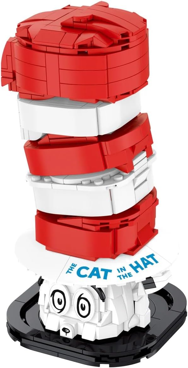 Brickcraft Officially Licensed Dr. Seuss Cat in The Hat Bust with Printed Parts Includes 556 Pieces Multicolored Brick Building Set
