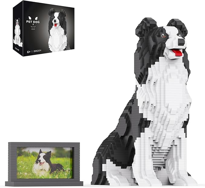 Animal Dog Adorable Pet Collie Building Block Set (3075 Pieces) - Secret Small Storage Box Inside! Ideal Toy for Dog Lovers Kids &amp Adults
