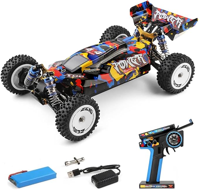 GoolRC WLtoys 124007 Brushless RC Cars 1:12 Scale Remote Control Car 4WD 75km/h High Speed Racing Car 2.4GHz All Terrain Off Road RC Truck RTR with Metal Chassis for Adults