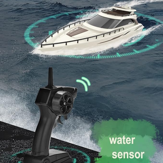 SOWOFA H139 Remote Control Boat Simulation Yacht Boat Model Lakeside Indoor and Outdoor Water Entertainment 15Km/h Cruise Ship Model Suitable for Adults 14+（Dual Battery Version）
