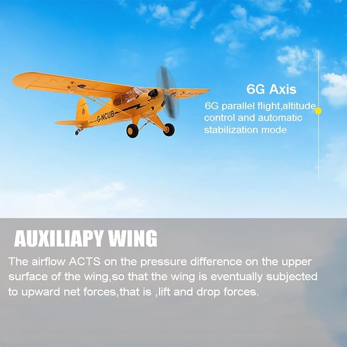 RC Plane A160 J3 RC Airplanes for Adults 3D 5CH Brushless RC Planes 6-Axis Gyro 2.4GHZ Stunt RC Glider with 2 Batteries and Spare Propeller