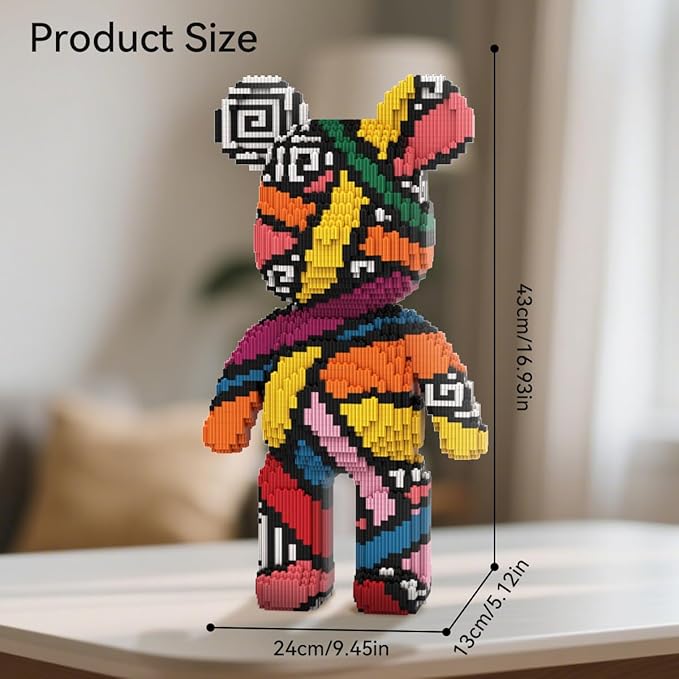 HOOLEDAY Animal Colorful Bear Micro Building Blocks Set (5900 PCS) Bear Bricks Set Personalized Decoration Creative Home &amp Office Decor