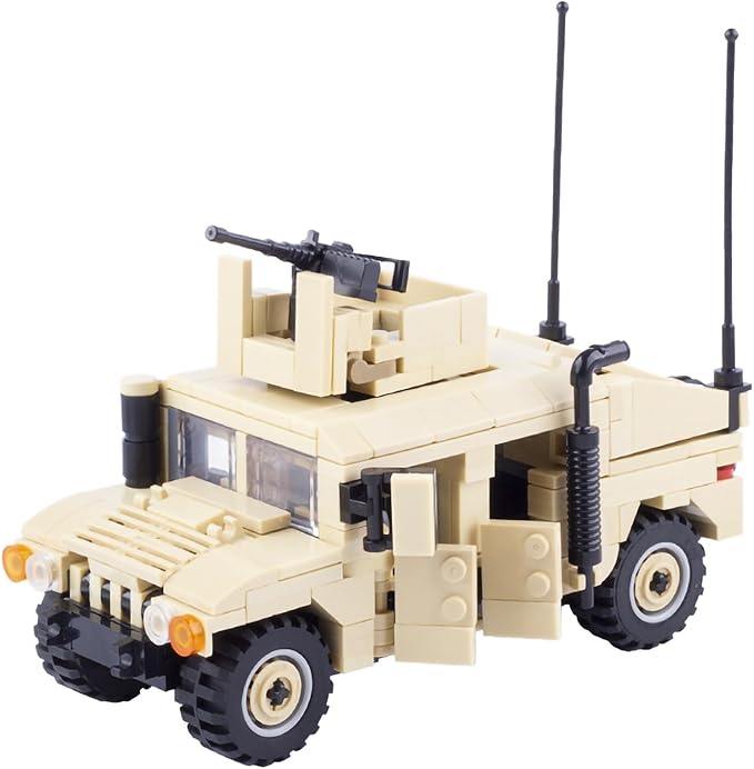 GeRRiT American Military Vehicle HMMWV Building Block(449 PCS)WW2 Military Historical Building SetToys Gifts for Kid and Adult Compatible with Lego. 66010