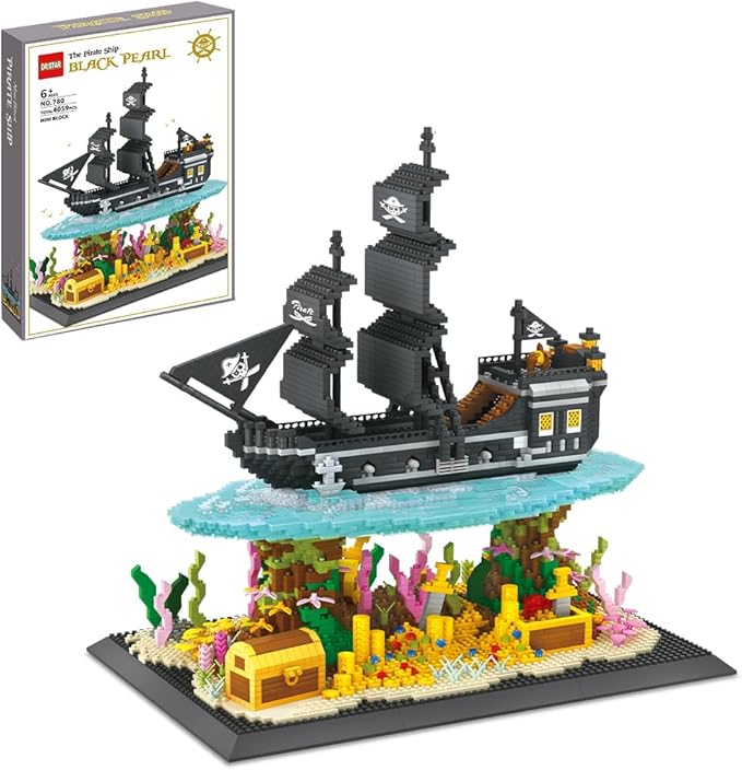 Pirate Ship Building Kit 4059PCS Micro Building Block Set Build-and-Display Toy for Adults Home Decor Gifts for Teens and Adults with A Passion for Pirate Ship
