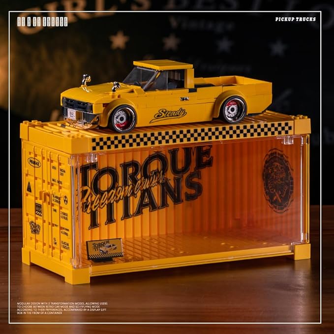 PB8842 1:32 Freedom Cruiser Pickup Truck Buliding Blocks Set 324 Pieces Car Scale Model Toy with Display Container Clamping Blocks STEM Gift for Adults